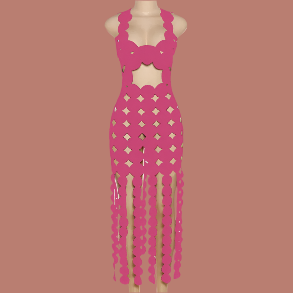 Free and Open Backless Sexy Midi Dress