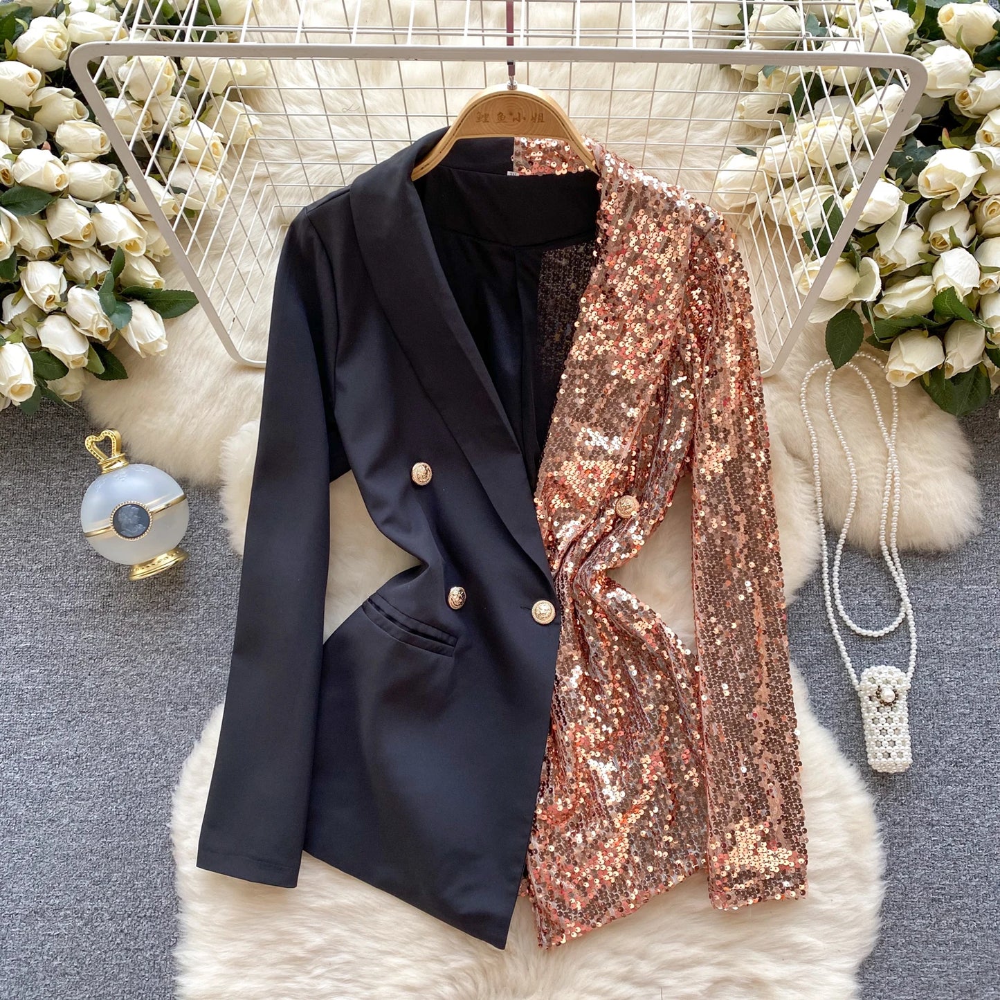 Party Sequined Patchwork Blazer