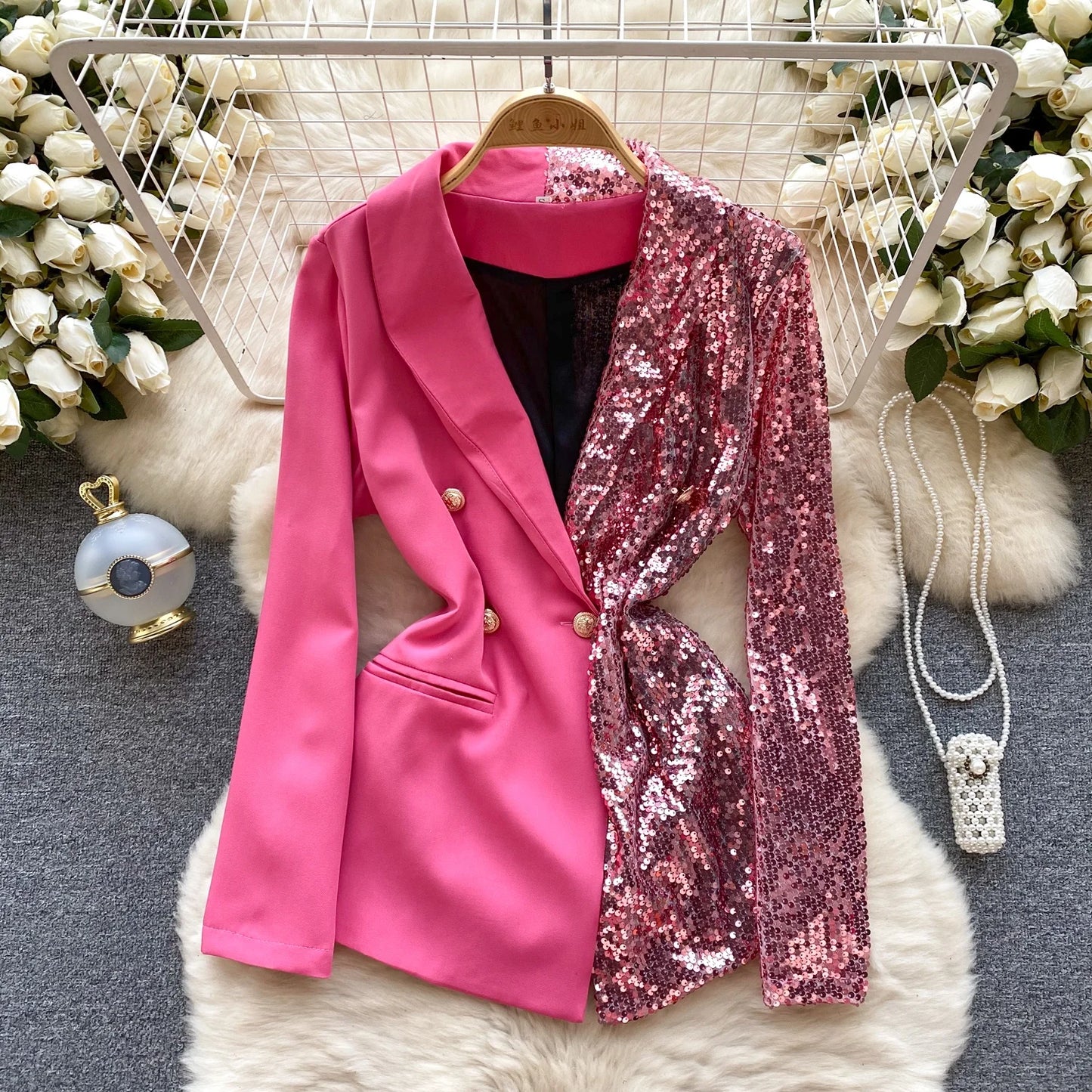 Party Sequined Patchwork Blazer