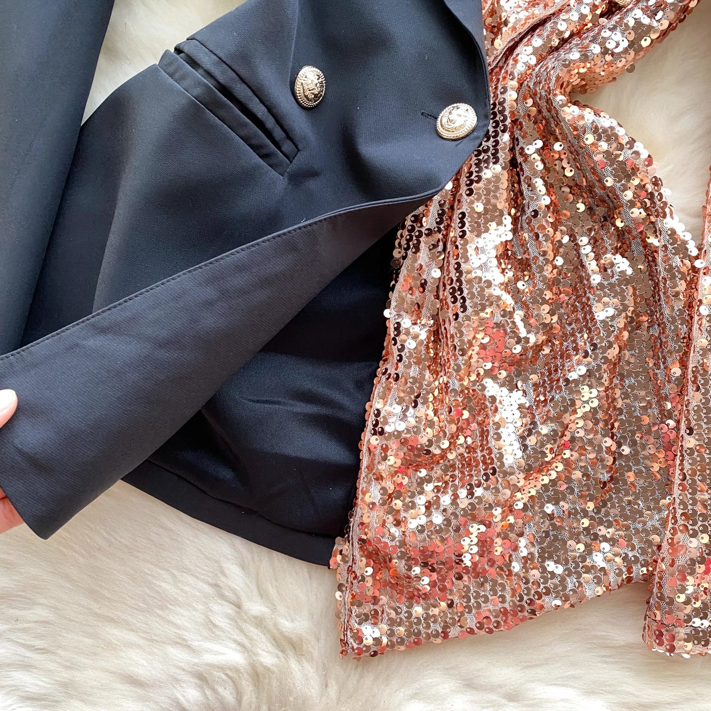 Party Sequined Patchwork Blazer