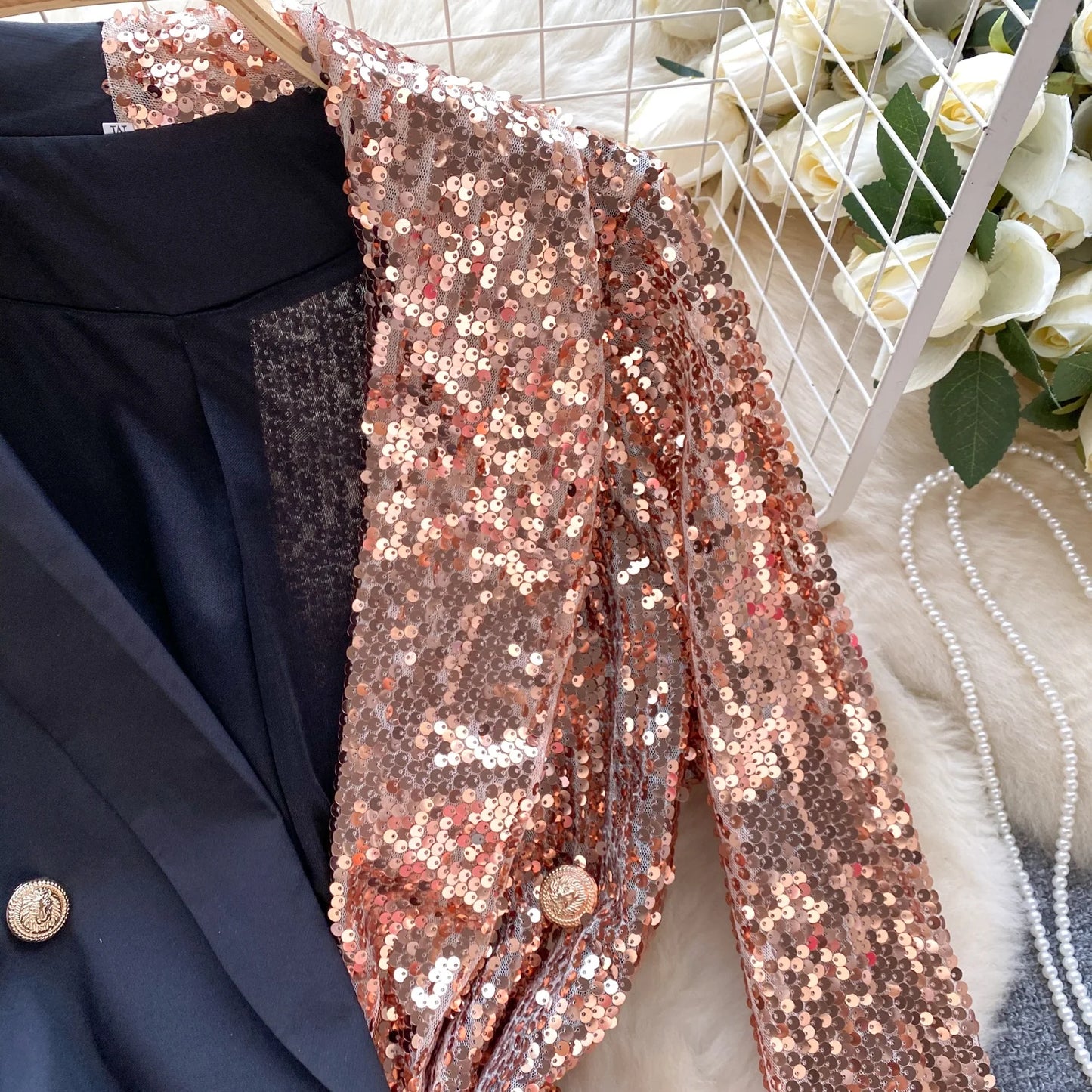 Party Sequined Patchwork Blazer