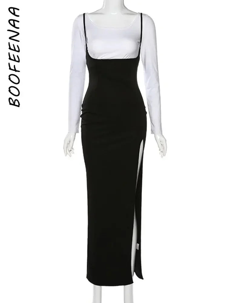 Attitude High Waisted a Line Suspender Skirt
