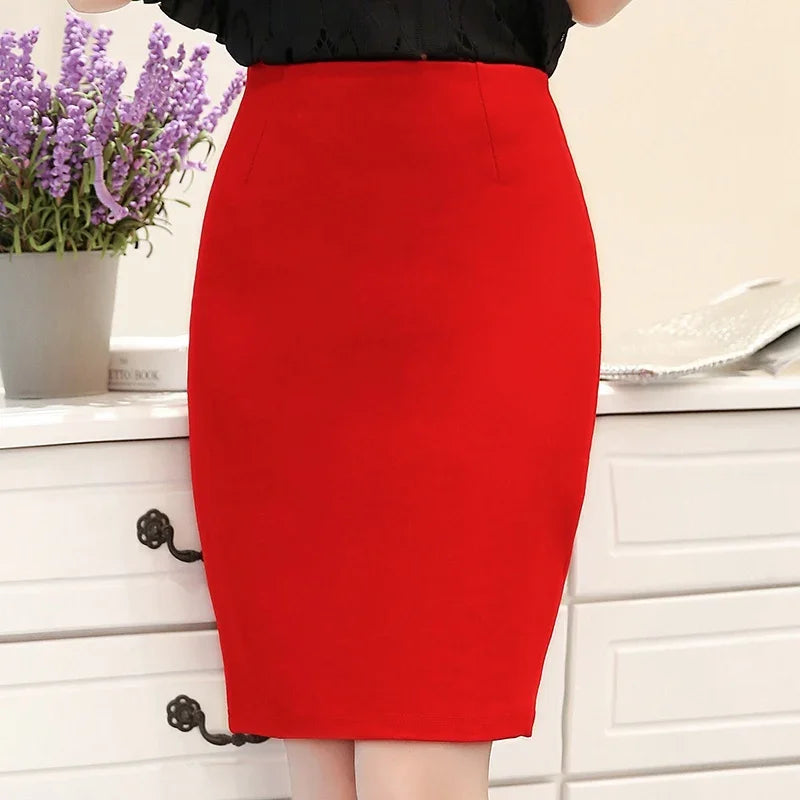High Waist Slim Pencil Skirt
