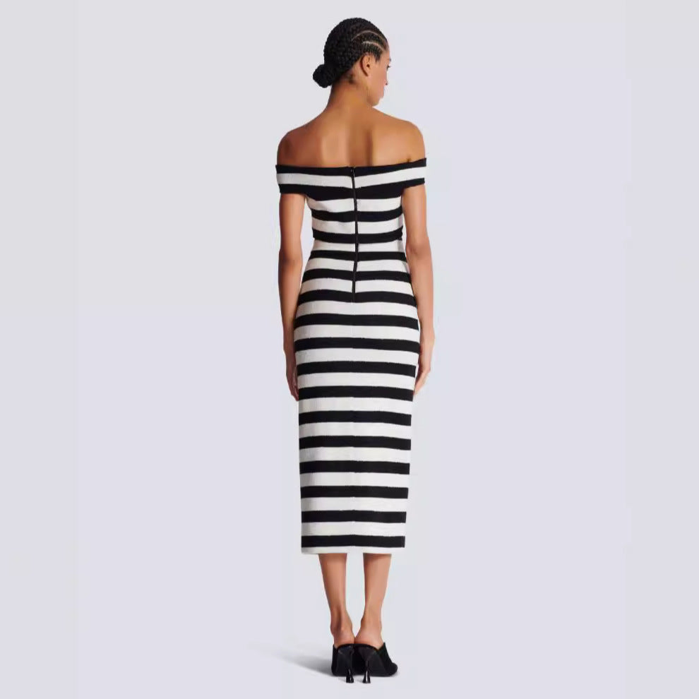 Ying Yang Shoulder-baring Two-piece Set