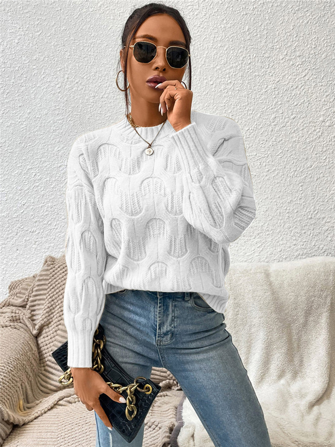 Round Neck Long Sleeve Sweater