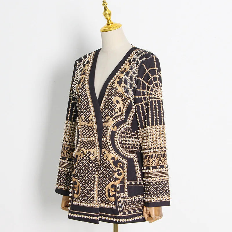 Office Beaded Decoration Blazer