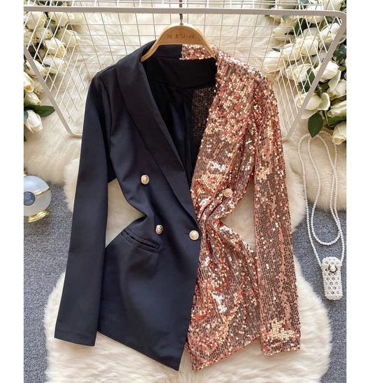 Party Sequined Patchwork Blazer