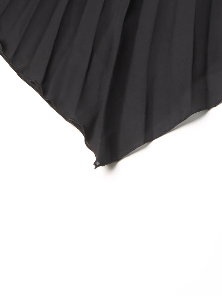 A Line Patchwork High Waisted Skirt