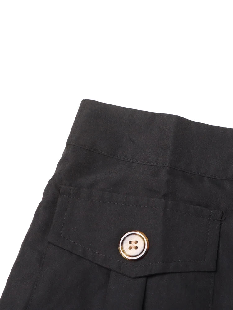 A Line Patchwork High Waisted Skirt